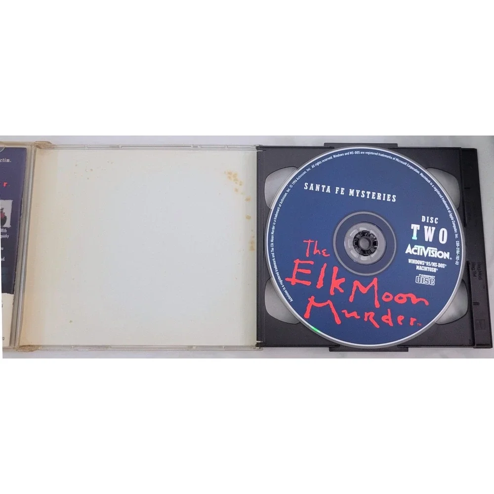 Santa Fe Mysteries The Elk Moon Murder PC Mac 1996 Retro Vintage Game 2 Discs